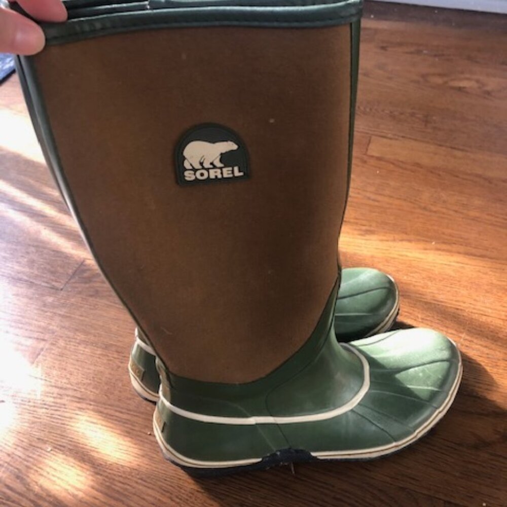 Sorel Sorellington Tall Slip-on Rain Boots Army Green /NL1620-374 - Women's 10